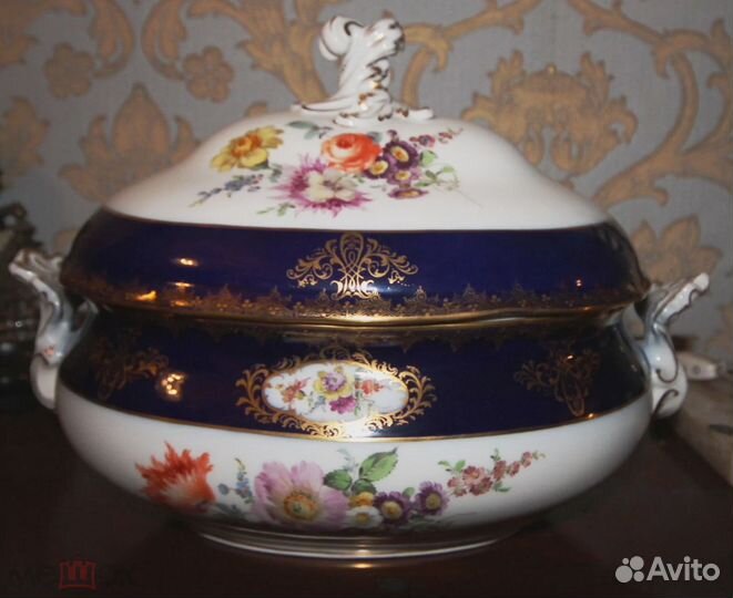 Супница Meissen огромная. Клеймо 1945-47 г.г
