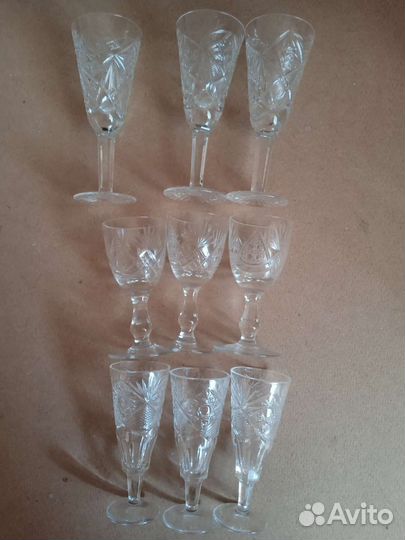 Стекло СССР. Бокалы, рюмки