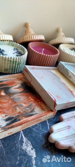 Свечи ручной работы с подсвечником