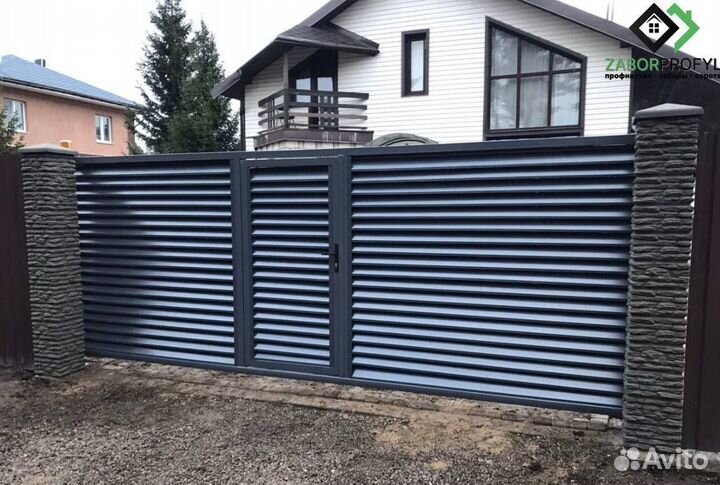 Заборы из профнастила под ключ / Заборы штакетник
