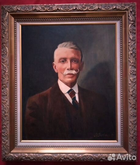 Мужские портреты 1820-1920 Холст масло подпись