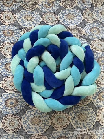 Бортик-косичка 420 см голубой, плед Mjork,плед h&m