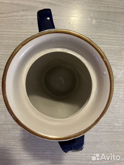 Чайник- кувшин Кобальт СССР золочение фарфор