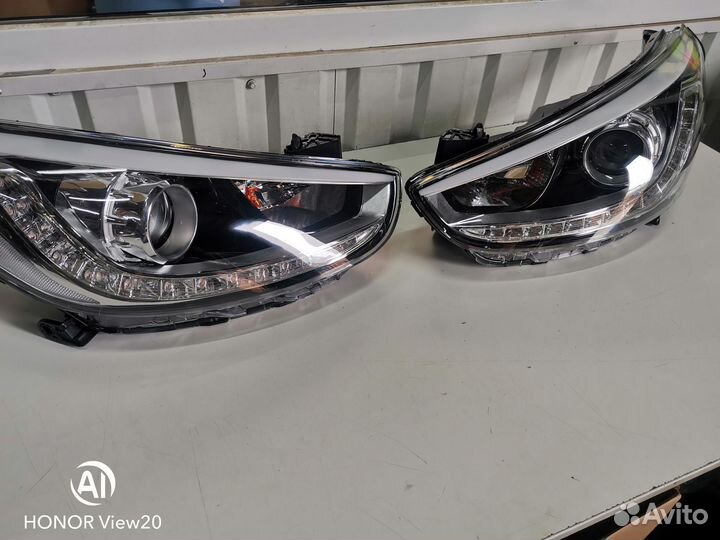 Хендай солярис Hyundai solaris фара дхо LED