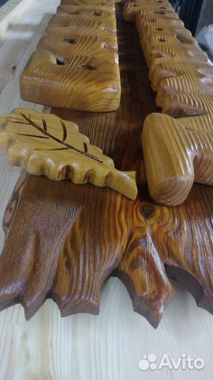 Табличка для бани из массива дерева