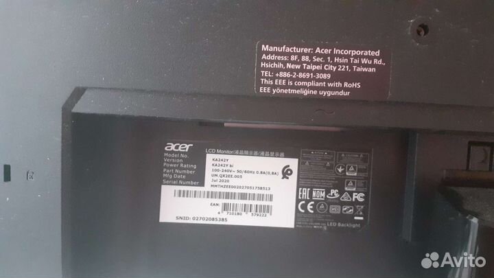 Монитор Acer на запчасти
