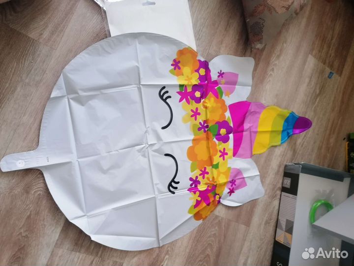 Воздушные шары, единорог, цифра, сердечки