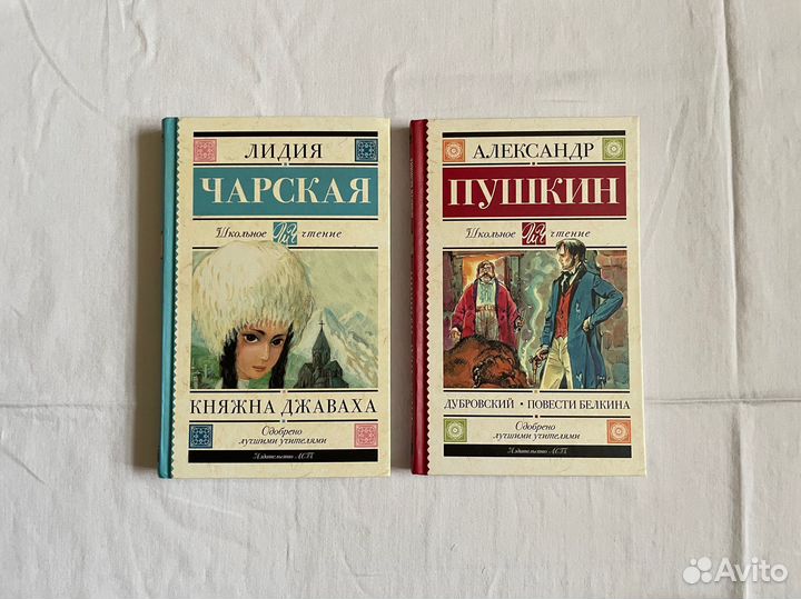 Две книги из «Школьное чтение»: Чарская и Пушкин