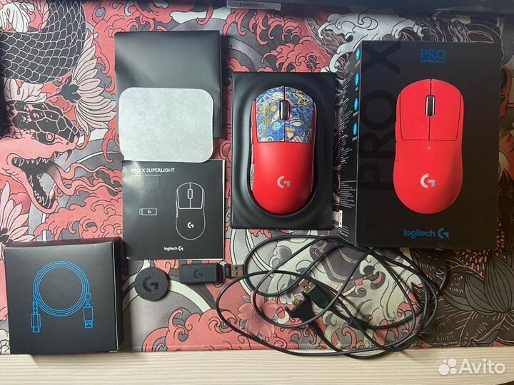 Logitech g pro x superlight red, мышка