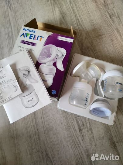 Молокоотсос avent ручной + доп.принадлежности