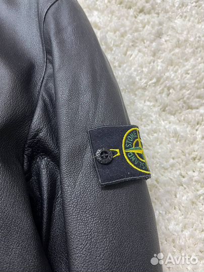 Кожаная куртка stone island мужская