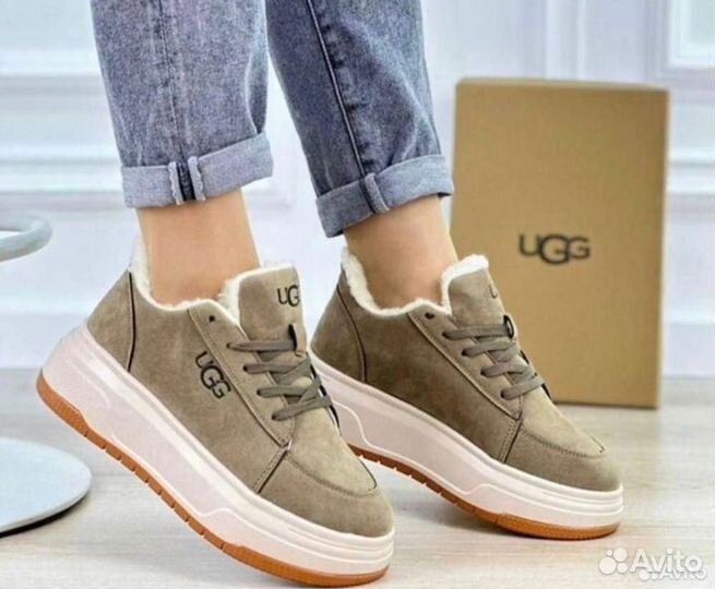 Кроссовки Ugg замшевые с мехом