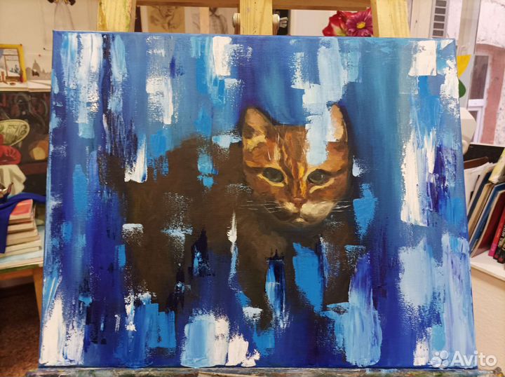 Картина маслом на холсте Кот