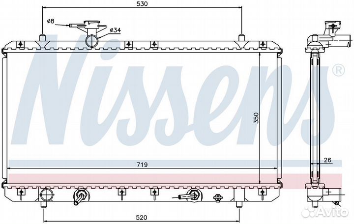 Радиатор охлаждения двс suzuki liana (2001) 1.6 VV