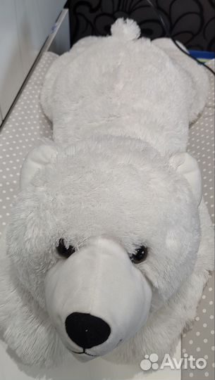 Большой белый плюшевый медведь / мягкая игрушка