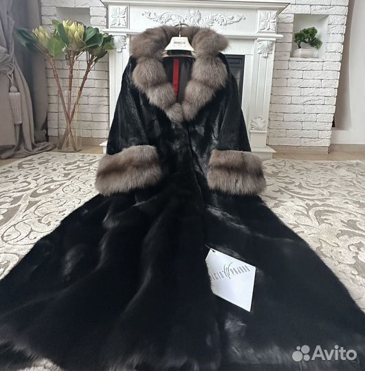 Норковая шуба кимоно Италия оверсайз 46/54