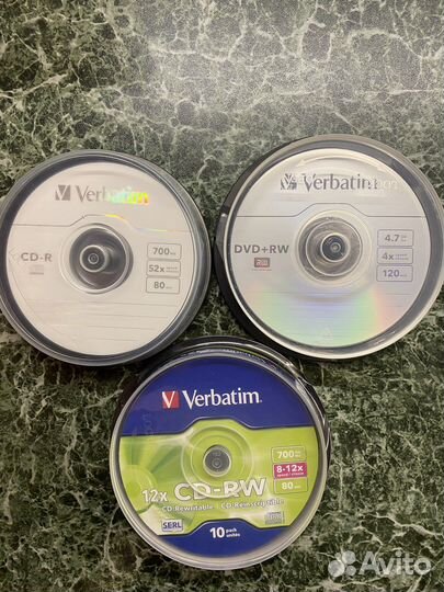 Новые CD-R, CD-RW, DVD-R, DVD-RW диски Verbatim