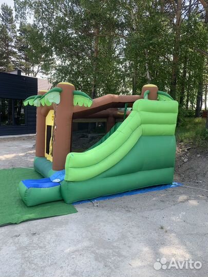 Детский надувной батут с горкой