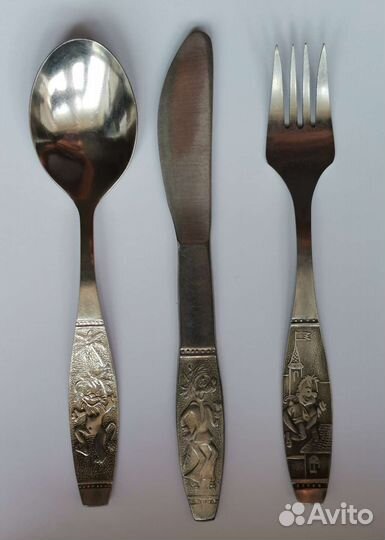 Вилка детская петушок ложка олимпийский мишка СССР