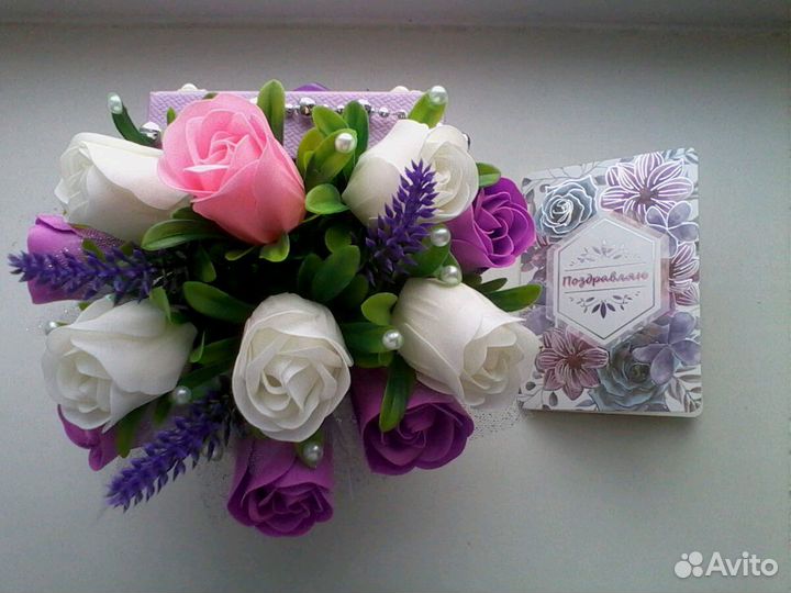 Подарок из мыльных роз