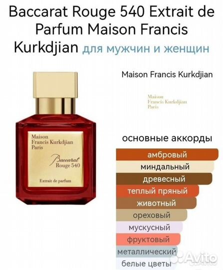 Баккарат 540 парфюм ОАЭ