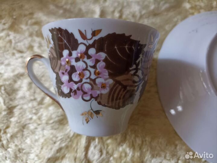 Кофейные пары. 6 чашек, 8 блюдец