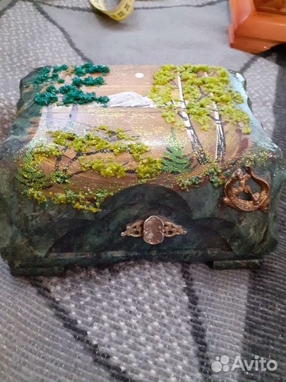 Шкатулка змеевик