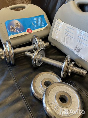 Гантели хромированные наборные 2 пары 10 кг