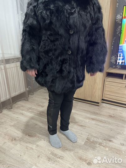 Шуба песец черная