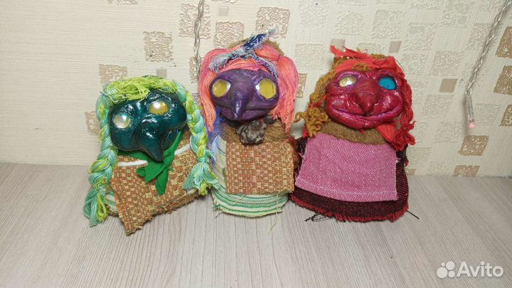 Кукла в смешенной технике ведьма денежной магии