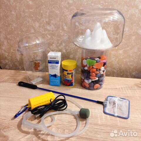 Набор: аквариум, корм, компрессор и т.д