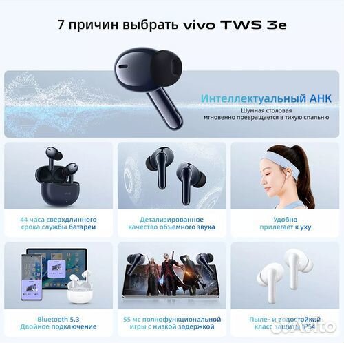 Наушники беспроводные vivo TWS 3e (Новые)