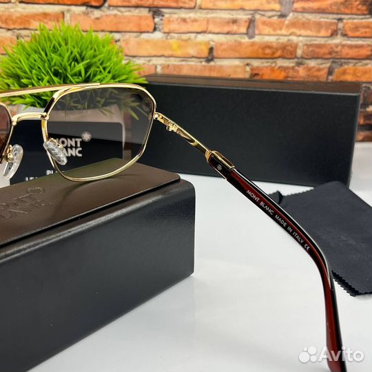 Солнцезащитные очки мужские montblanc:коричневый