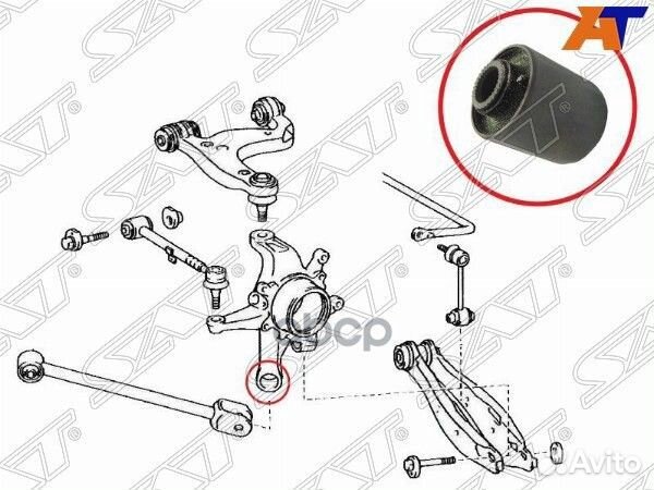 Сайлентблок неподвижный задней цапфы Mark2,Alte