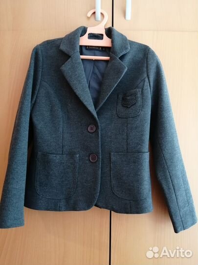 Школьный жакет для девочки 122 серая