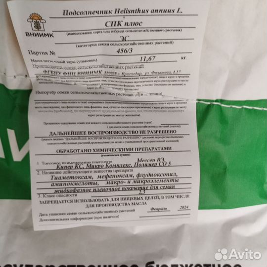 Семена подсолнечника