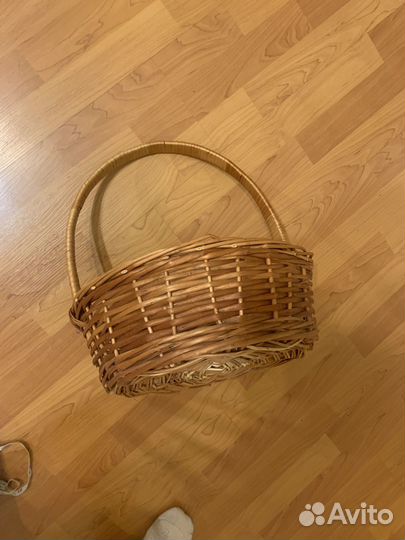 Корзина плетеная с ручкой большая
