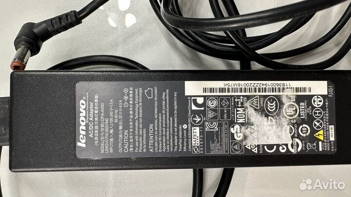 Блок питания lenovo 20V 4.5 A