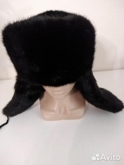 Норковая шапка мужская, ушанка