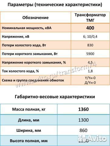 Трансформатор тмг - 400/10(6) /0,4