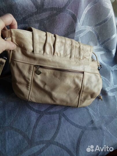 Сумка женская натуральная кожа бежевая