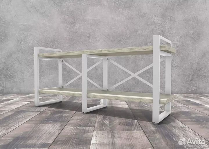 Тумба под тв Айсберг Лофт 120 белый/дуб крафт белы