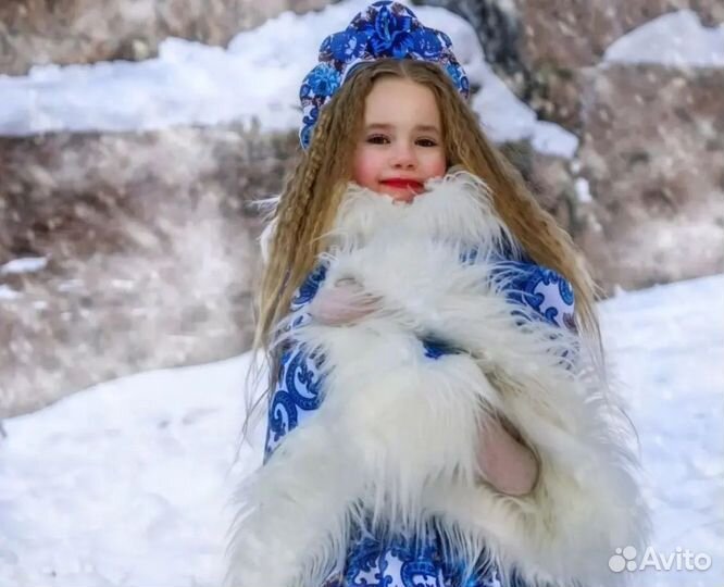 Костюм снегурочки, размер 140 см. Прокат