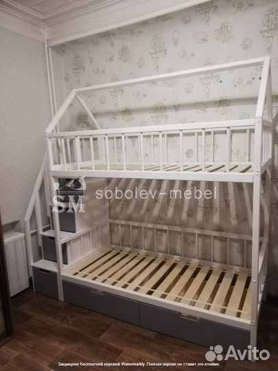 Кровать двухъярусный домик. Производство Уфа