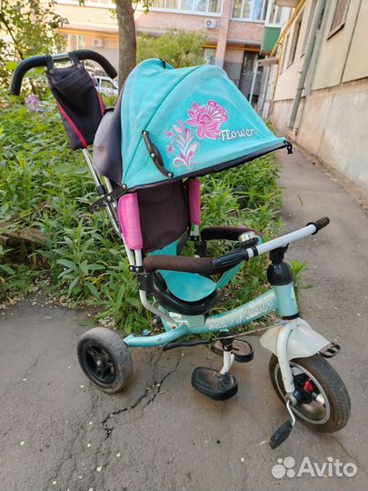 Велосипед коляска с родительской ручкой