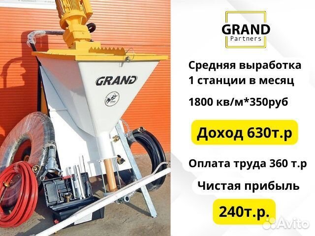 Штукатурная станция Grand 3 с возвратом затрат
