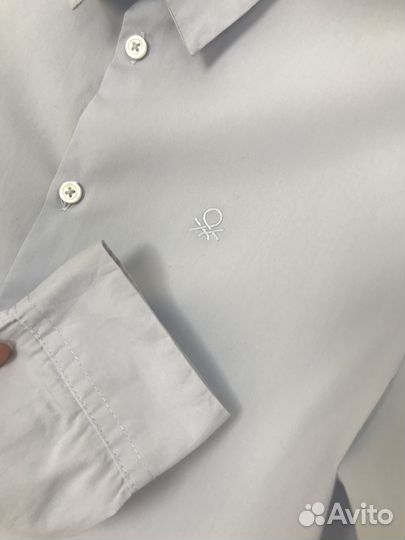 Рубашка светло-голубая Benetton, XL(150см)