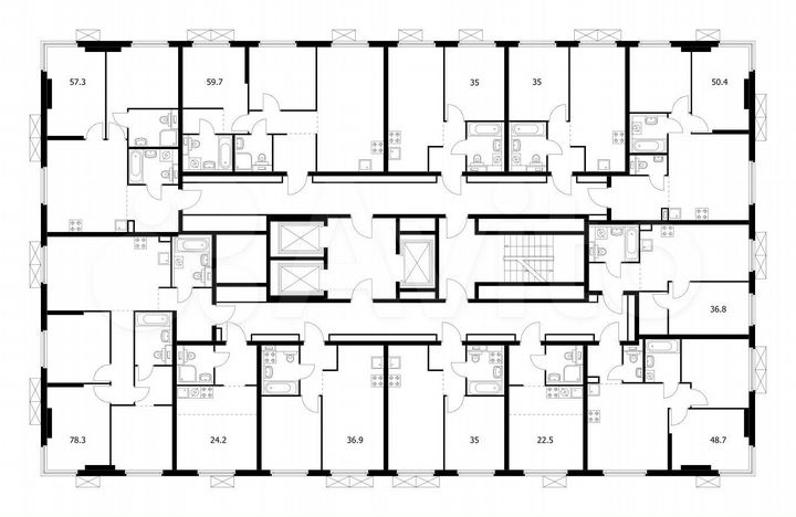 2-к. квартира, 59,7 м², 10/24 эт.