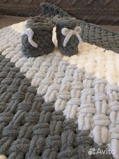 Детский плед из пряжи Alize Puffy