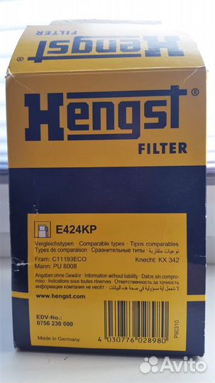 Топливный фильтр hengst filter E424KP